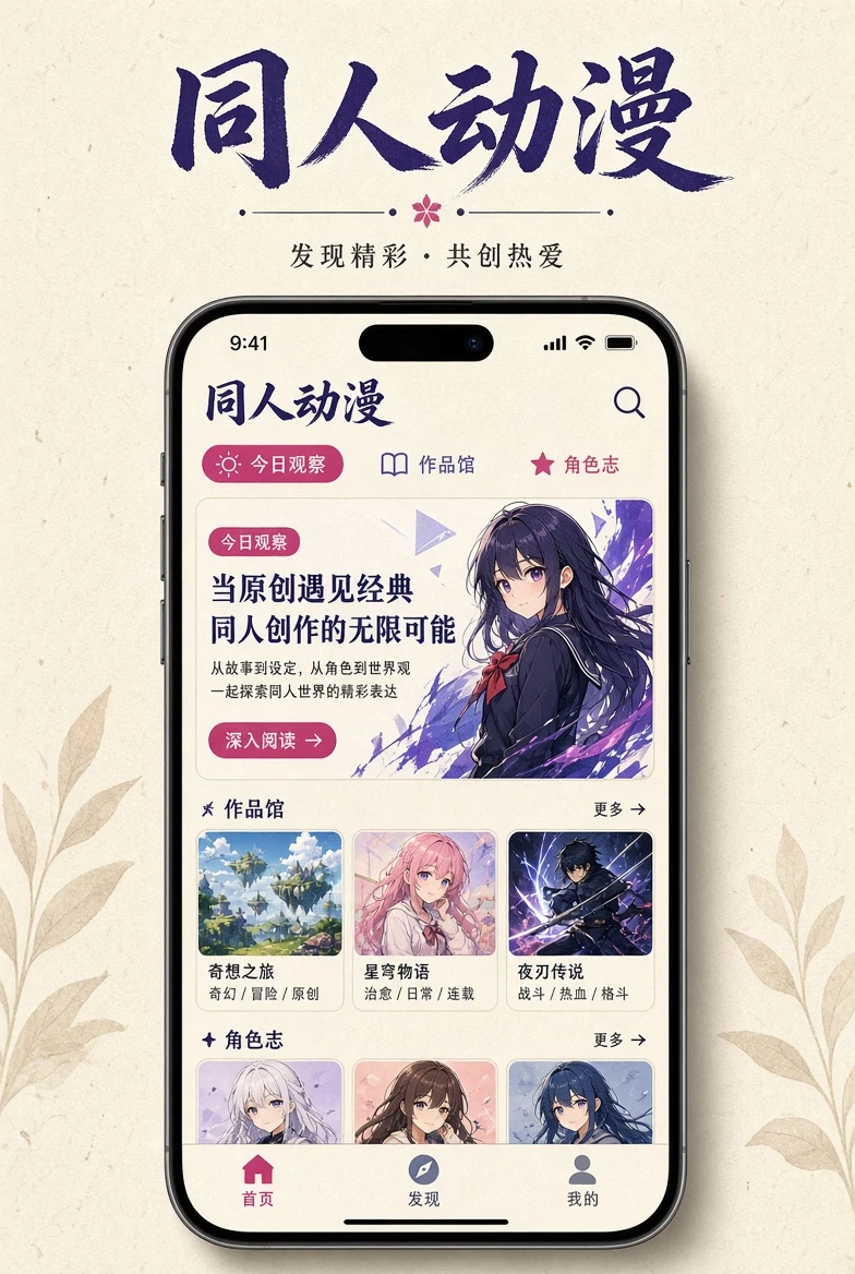 同人动漫移动阅读画面